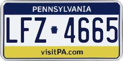 PA license plate LFZ4665