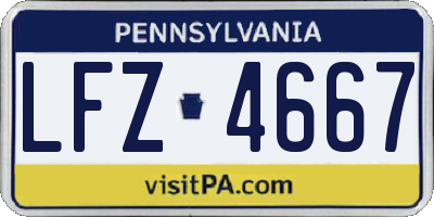 PA license plate LFZ4667