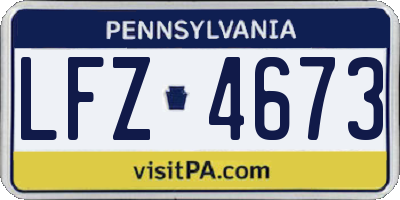 PA license plate LFZ4673