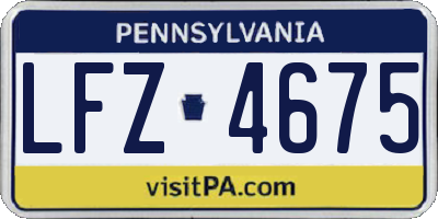 PA license plate LFZ4675