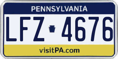 PA license plate LFZ4676