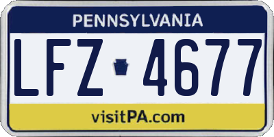 PA license plate LFZ4677