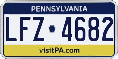 PA license plate LFZ4682
