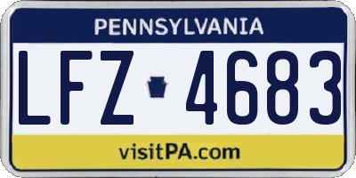 PA license plate LFZ4683