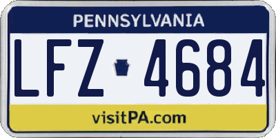 PA license plate LFZ4684