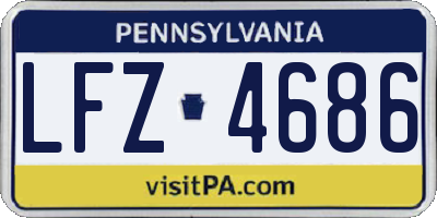 PA license plate LFZ4686