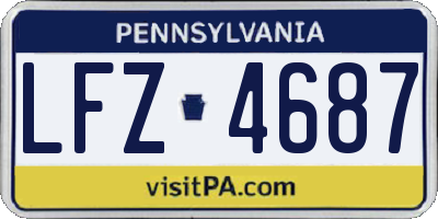 PA license plate LFZ4687
