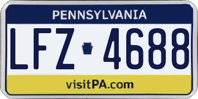 PA license plate LFZ4688