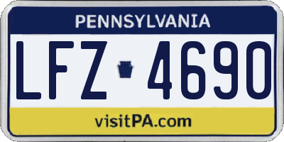 PA license plate LFZ4690