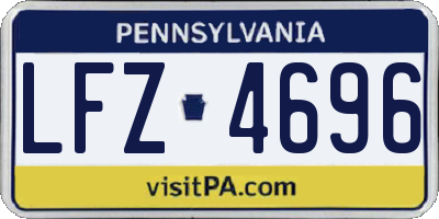 PA license plate LFZ4696