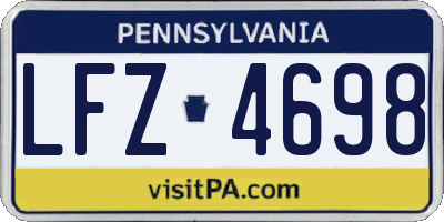 PA license plate LFZ4698