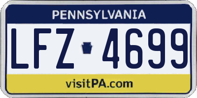 PA license plate LFZ4699