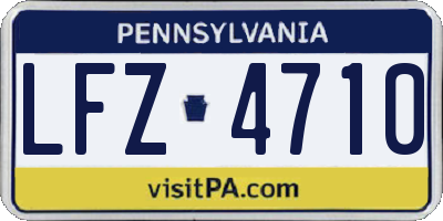 PA license plate LFZ4710