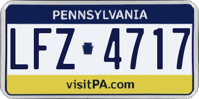 PA license plate LFZ4717