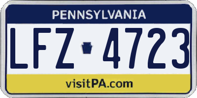 PA license plate LFZ4723