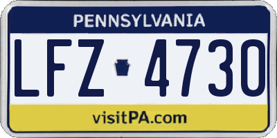 PA license plate LFZ4730