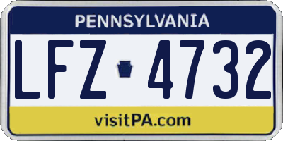 PA license plate LFZ4732