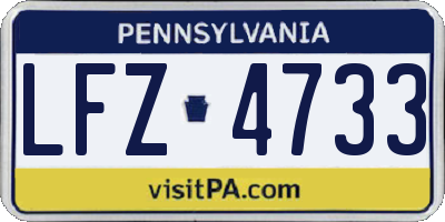 PA license plate LFZ4733