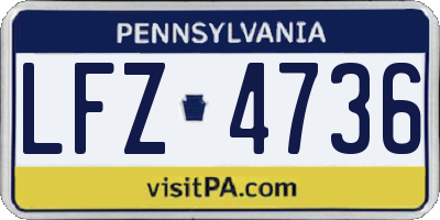 PA license plate LFZ4736