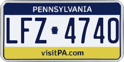 PA license plate LFZ4740