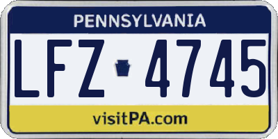 PA license plate LFZ4745