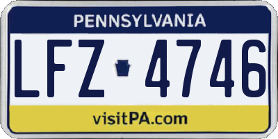 PA license plate LFZ4746