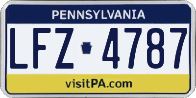 PA license plate LFZ4787