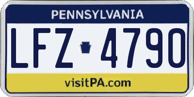 PA license plate LFZ4790