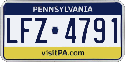 PA license plate LFZ4791