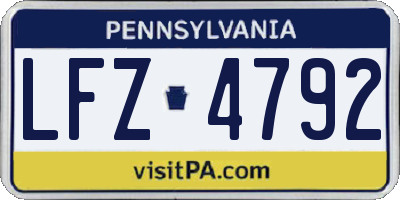 PA license plate LFZ4792