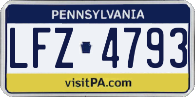 PA license plate LFZ4793