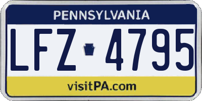 PA license plate LFZ4795