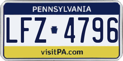 PA license plate LFZ4796