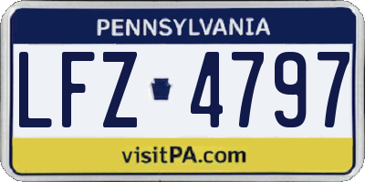 PA license plate LFZ4797