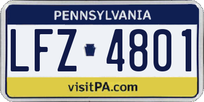 PA license plate LFZ4801