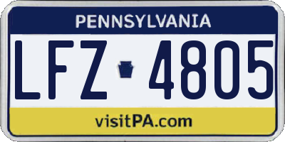 PA license plate LFZ4805