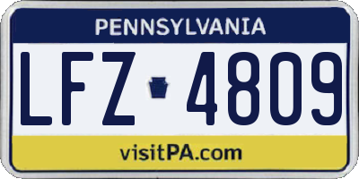 PA license plate LFZ4809