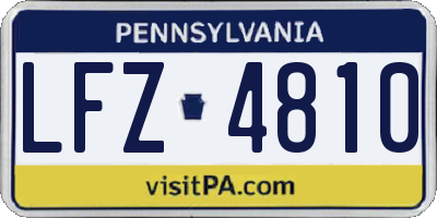 PA license plate LFZ4810