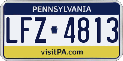 PA license plate LFZ4813