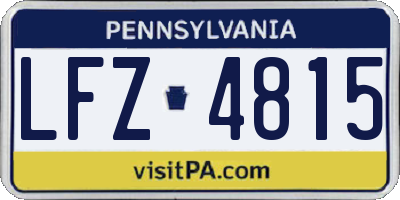 PA license plate LFZ4815