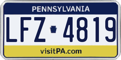 PA license plate LFZ4819