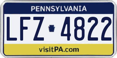 PA license plate LFZ4822