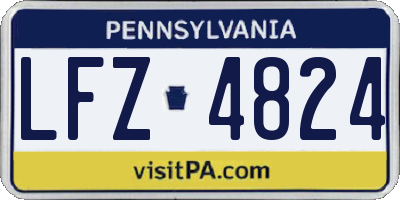 PA license plate LFZ4824