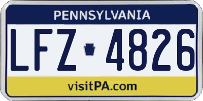 PA license plate LFZ4826