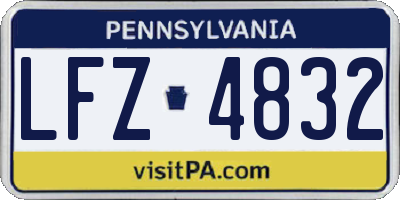 PA license plate LFZ4832