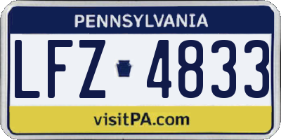 PA license plate LFZ4833