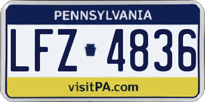 PA license plate LFZ4836
