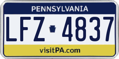 PA license plate LFZ4837
