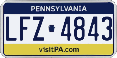 PA license plate LFZ4843