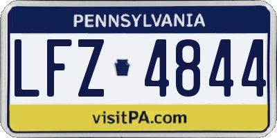PA license plate LFZ4844